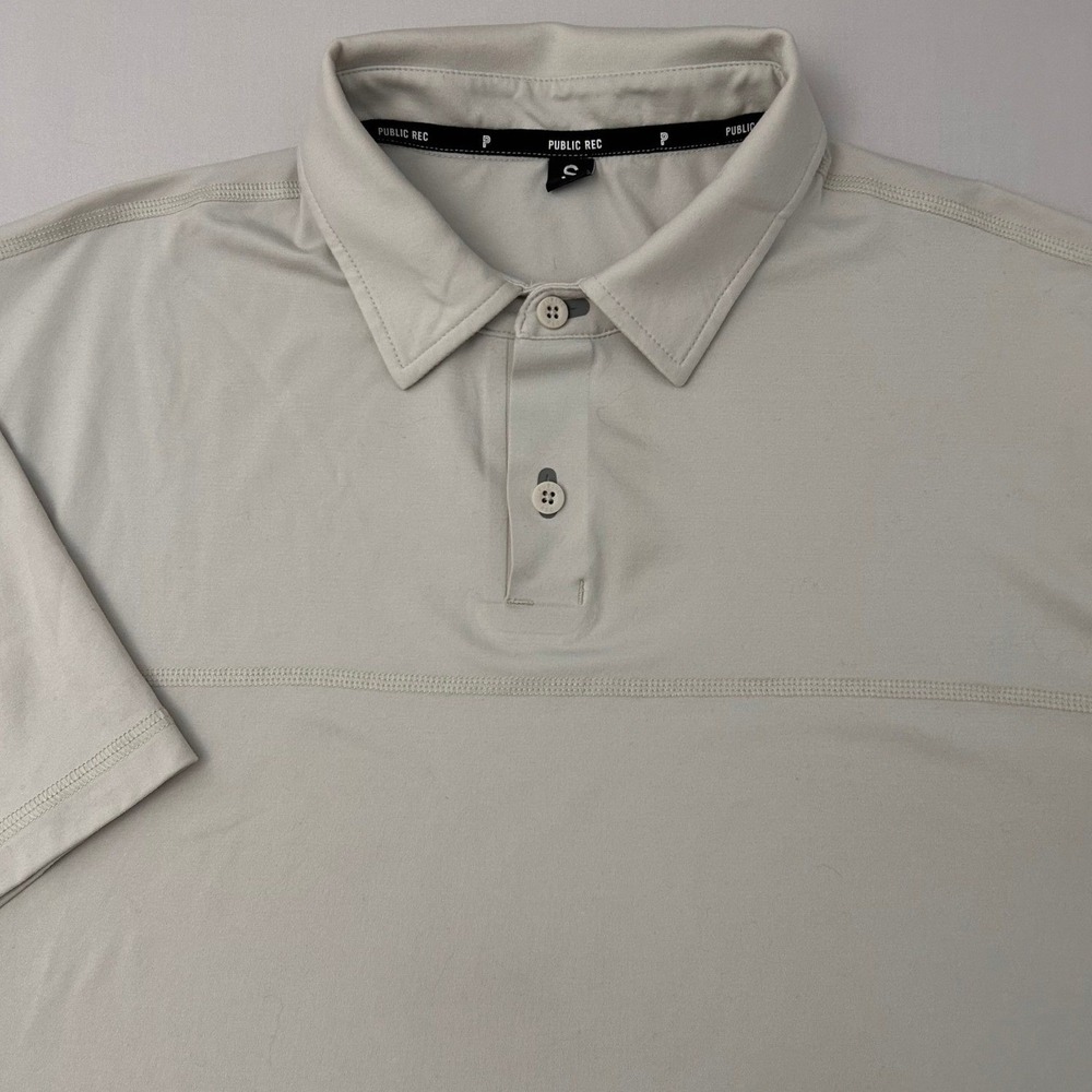 Public Rec‎ Shirt Mens Small Gray Performance PoloTech Short Sleeve Athletic
